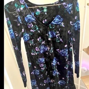 Velvet floral dress